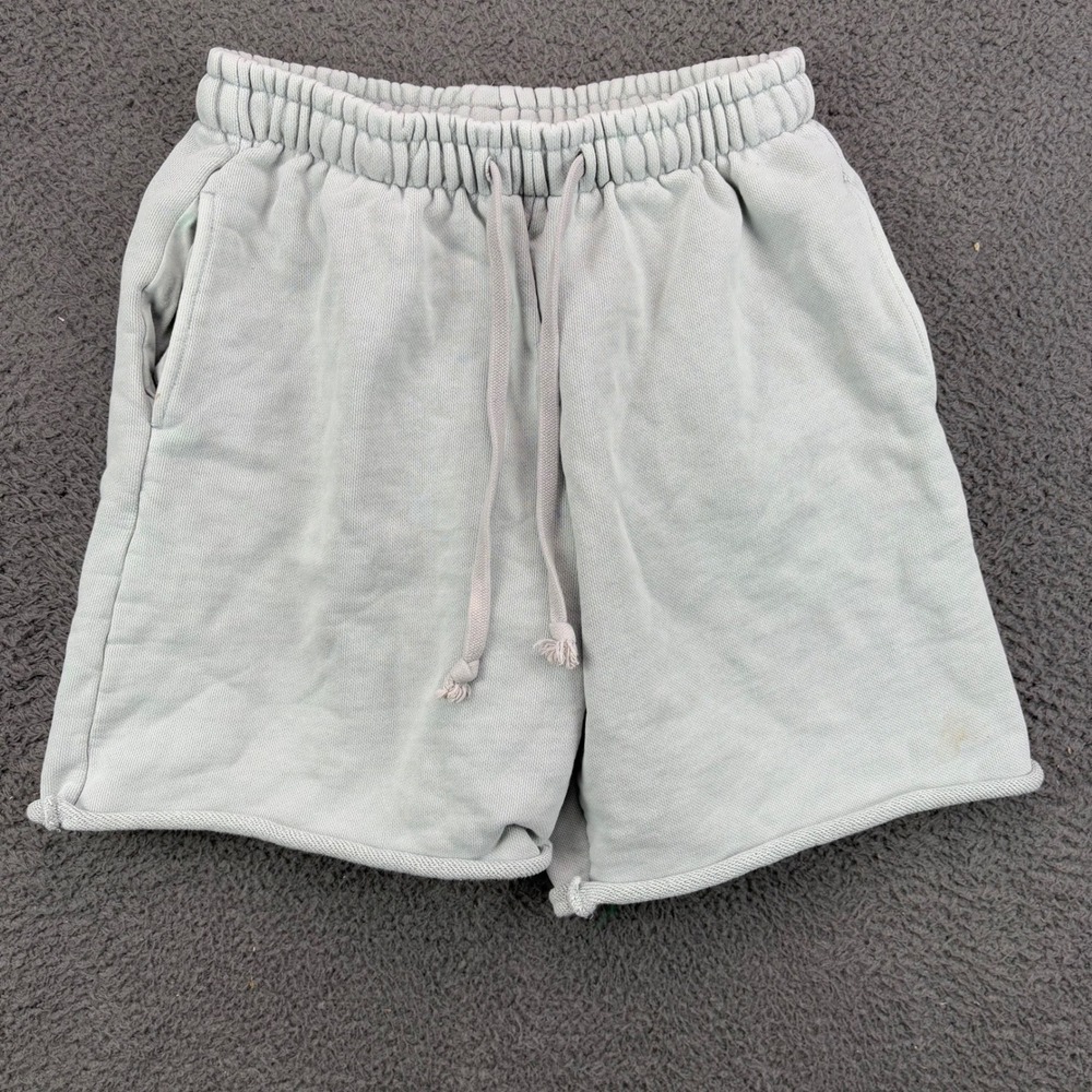 Guru Active Womens Sweat Shorts Light‎ Blue Elastic Waist Drawstring Size S